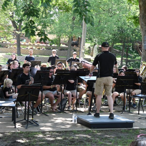  Band students performing in a park